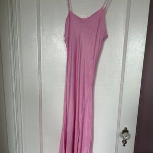 Pink Medium Zara Satin Maxi Dress
